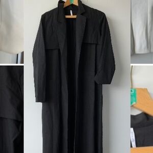 Classic Black linen trench coat NWOT
